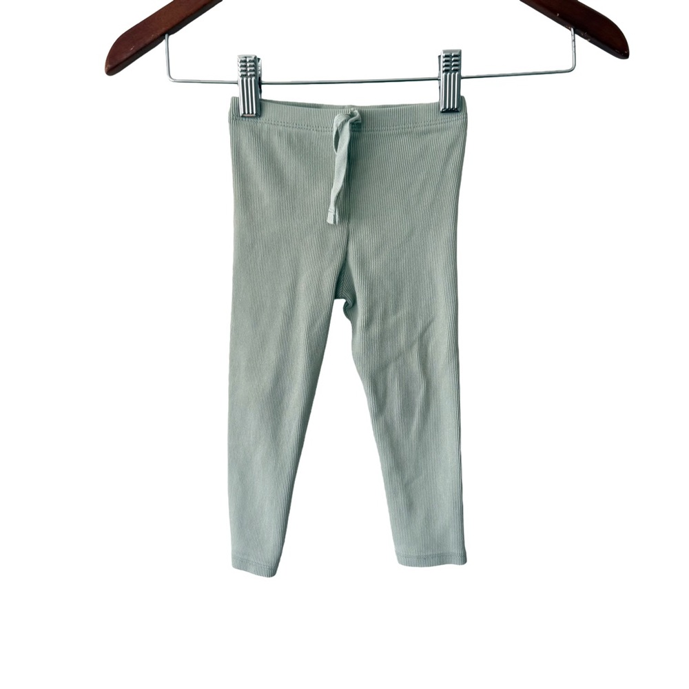 Zara Kids Ribbed Mint Green Leggings 2/3 years